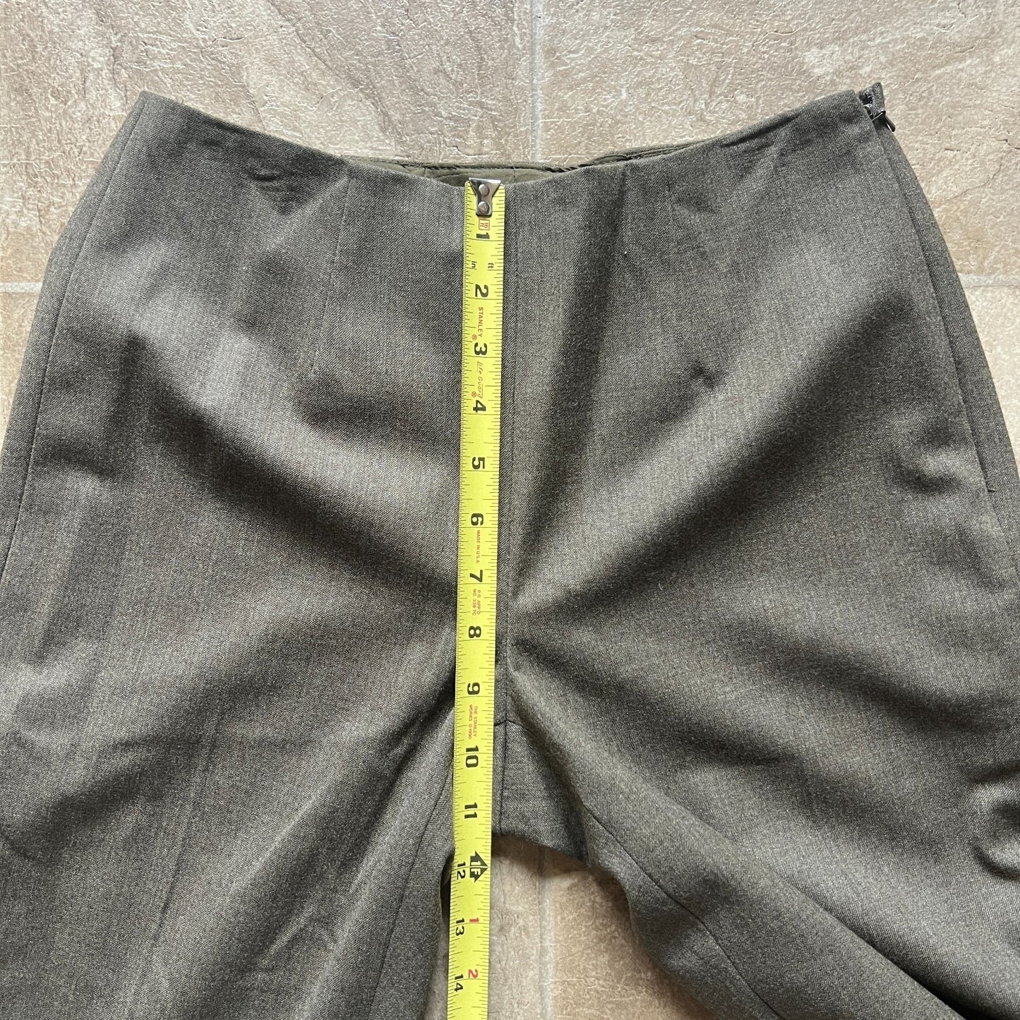 Worth New York Womens Wool Blend Dress Pants Size 2 Sage Gray Straight Leg Formal