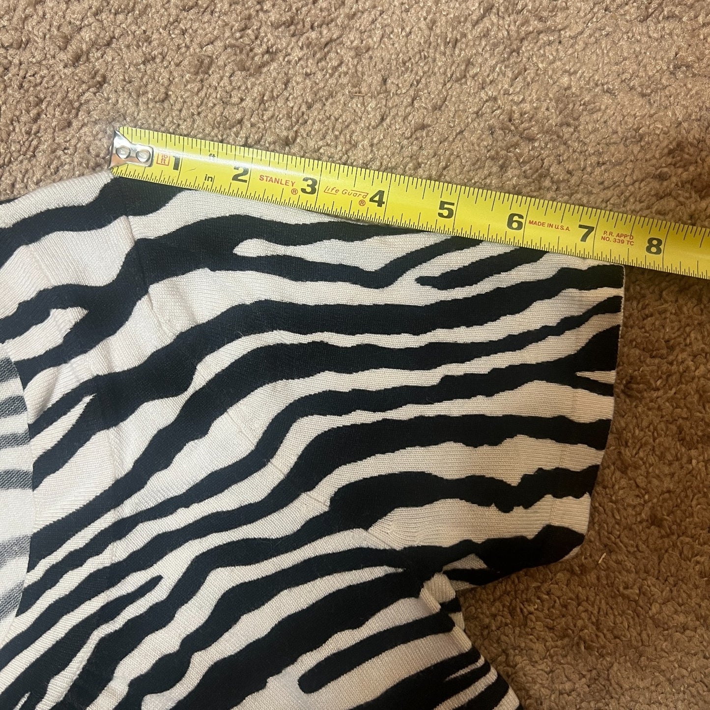 Vtg Y2K Joseph A. Zebra Print Top Size S Goth Grunge Mcbling Clubbing Going Out