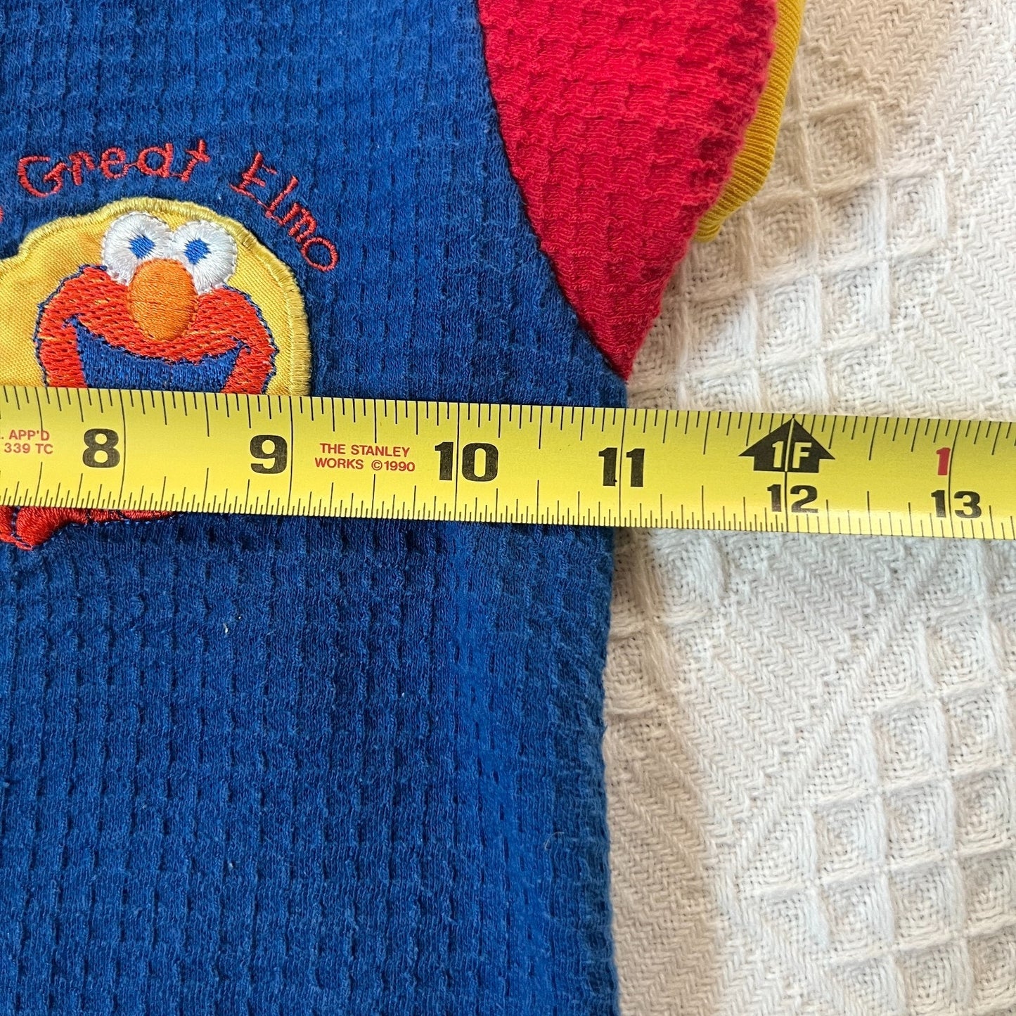 Vtg Y2K Sesame Street Elmo Romper 18 Months Waffle Knit Multi-color Nostalgic