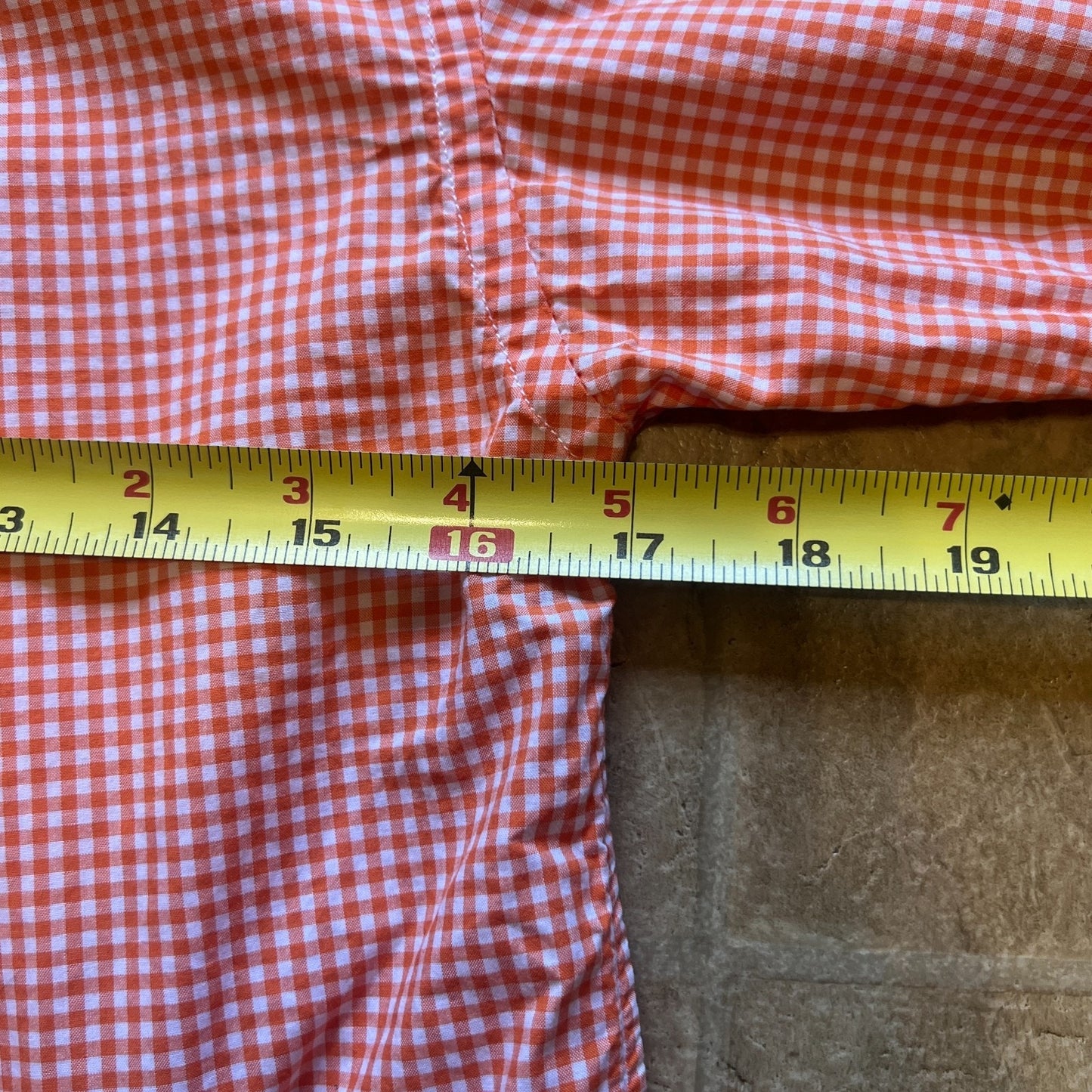 Vtg Y2K Ralph Lauren Boys Button-down M (12/14) Orange Gingham Preppy Classic
