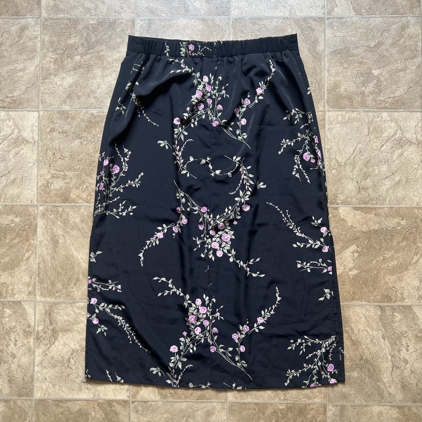 Vtg Y2K Fashion Bug Maxi Skirt 18/20 Floral Whimsigoth Dark Romantic Feminine