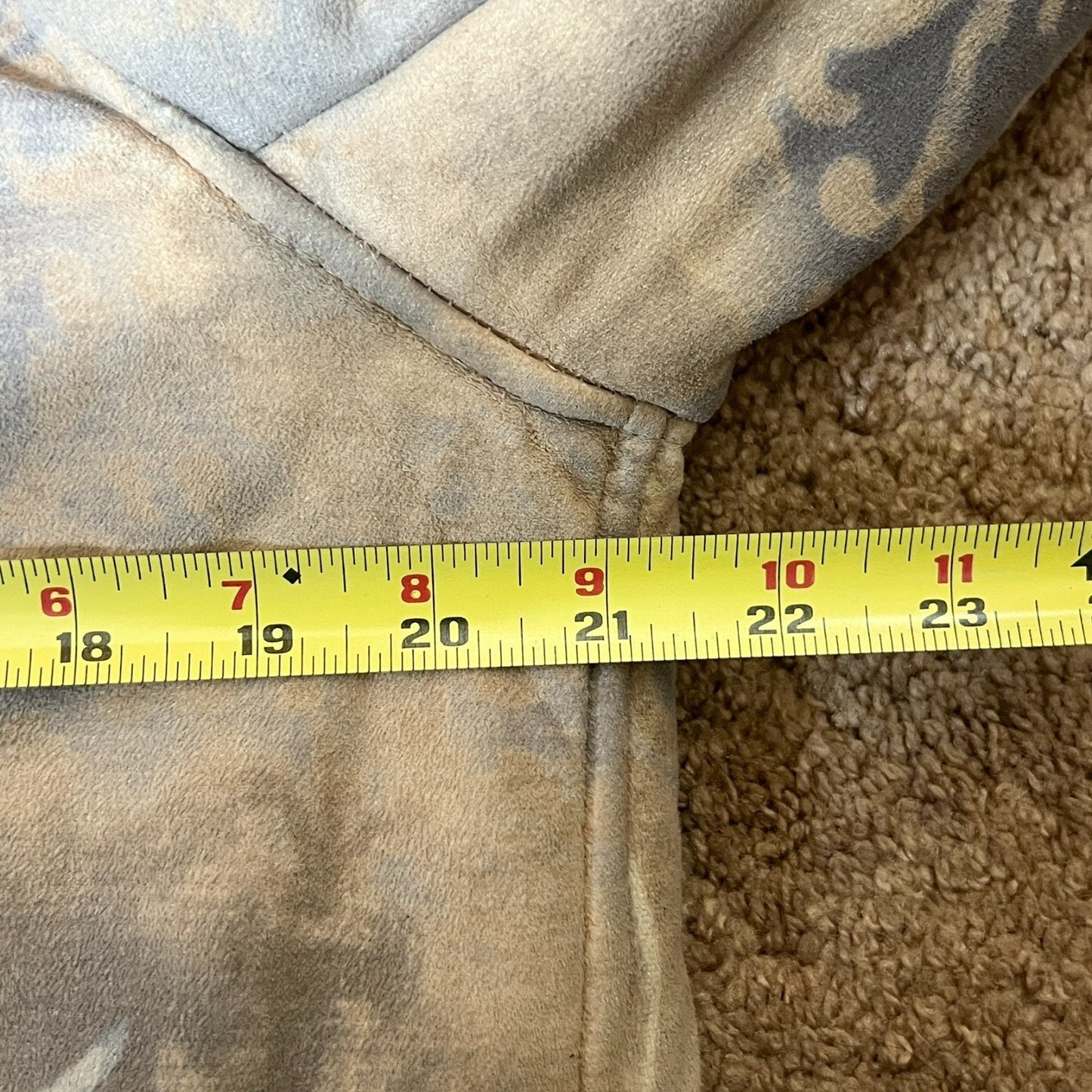 Vintage Y2K Turtle Fur Womens Faux Suede Jacket Size S Cream Sherpa Lined Abstract Artsy Boho Hippie Scandi