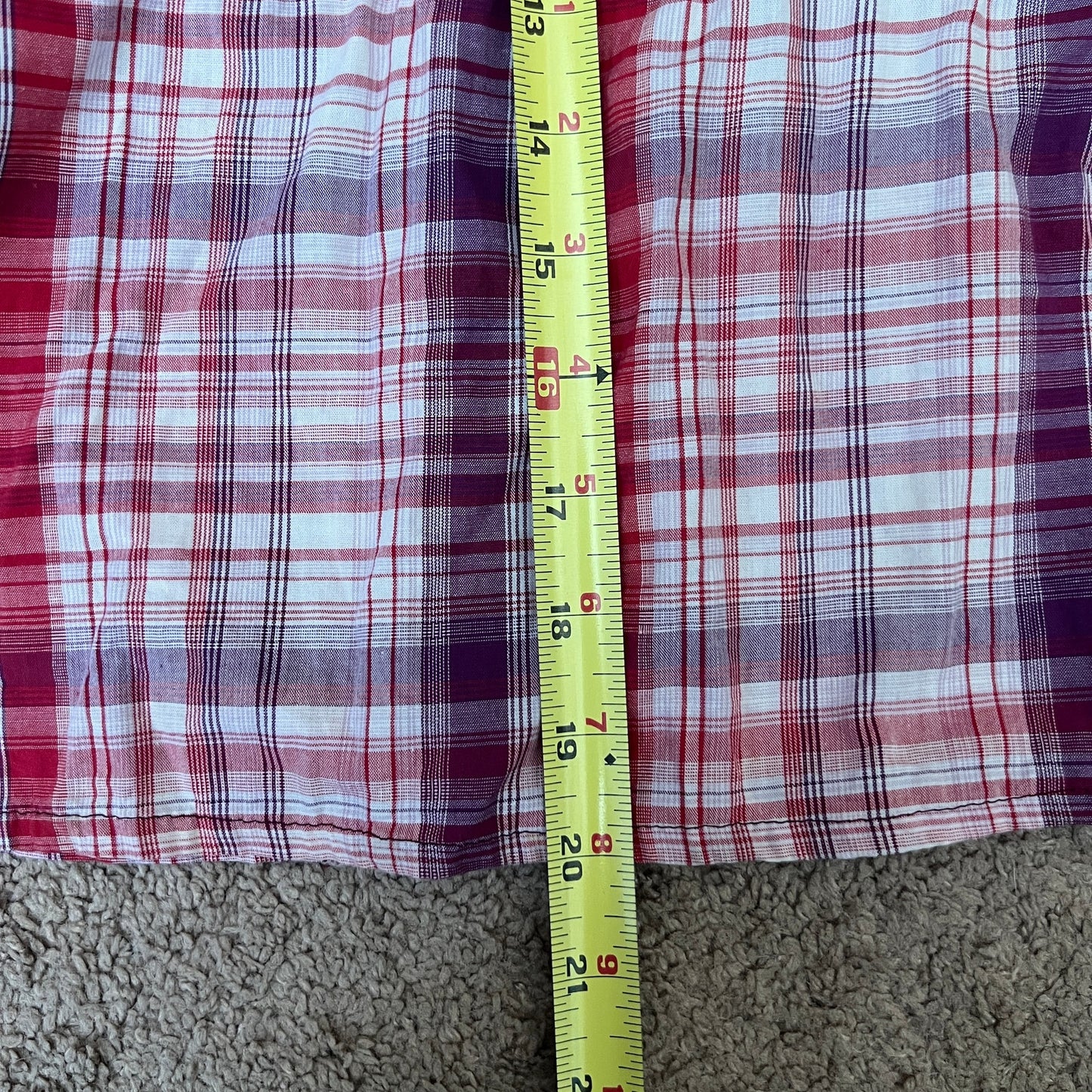 Vtg Y2K Fashion Bug Plaid Top Size 1X Embroidered Feminine Preppy Twee Romantic