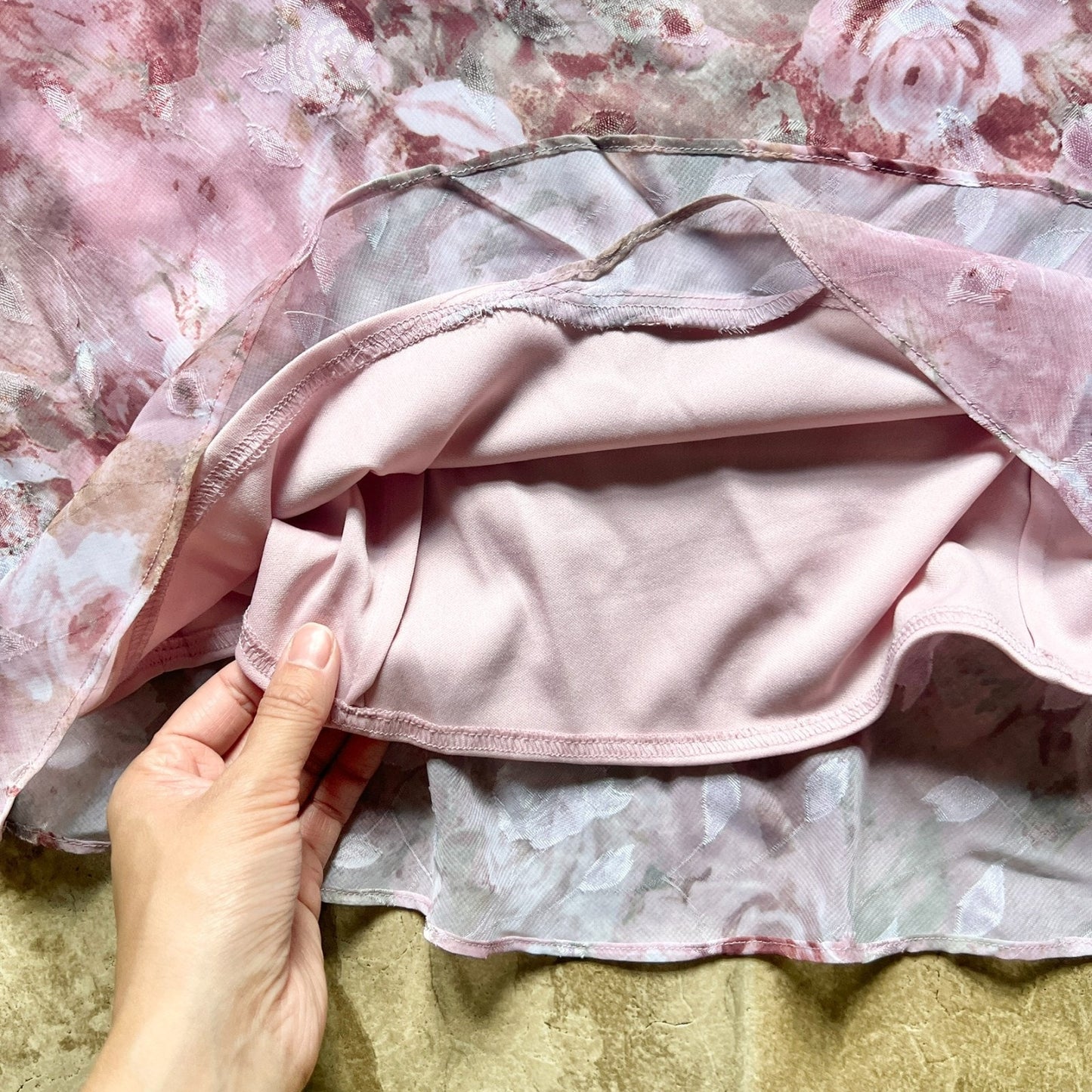 Vintage Deadstock Miss Dorby Floral Top 16P Pink Mesh Overlay Feminine Romantic