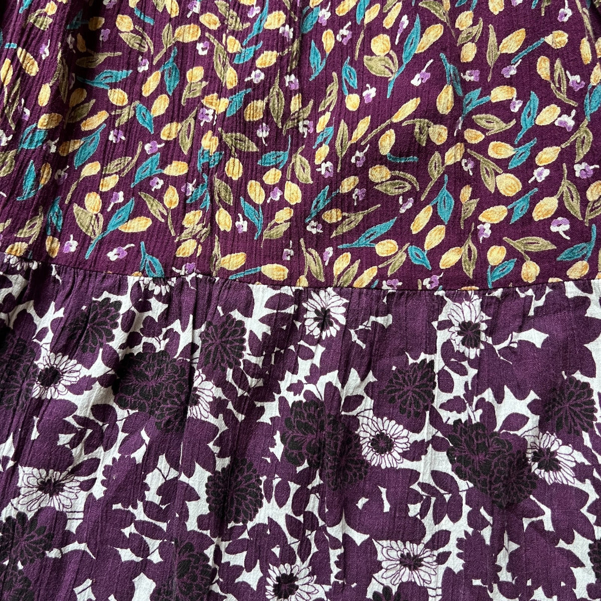 Vtg 90s Sag Harbor Maxi Skirt S Floral Patchwork Boho Whimsigoth Prairie Hippie