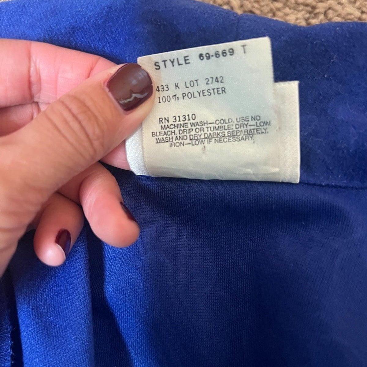 Vtg 80s Byer Too Royal Blue Blazer Floral Peplum Formal Office Retro Rockabilly