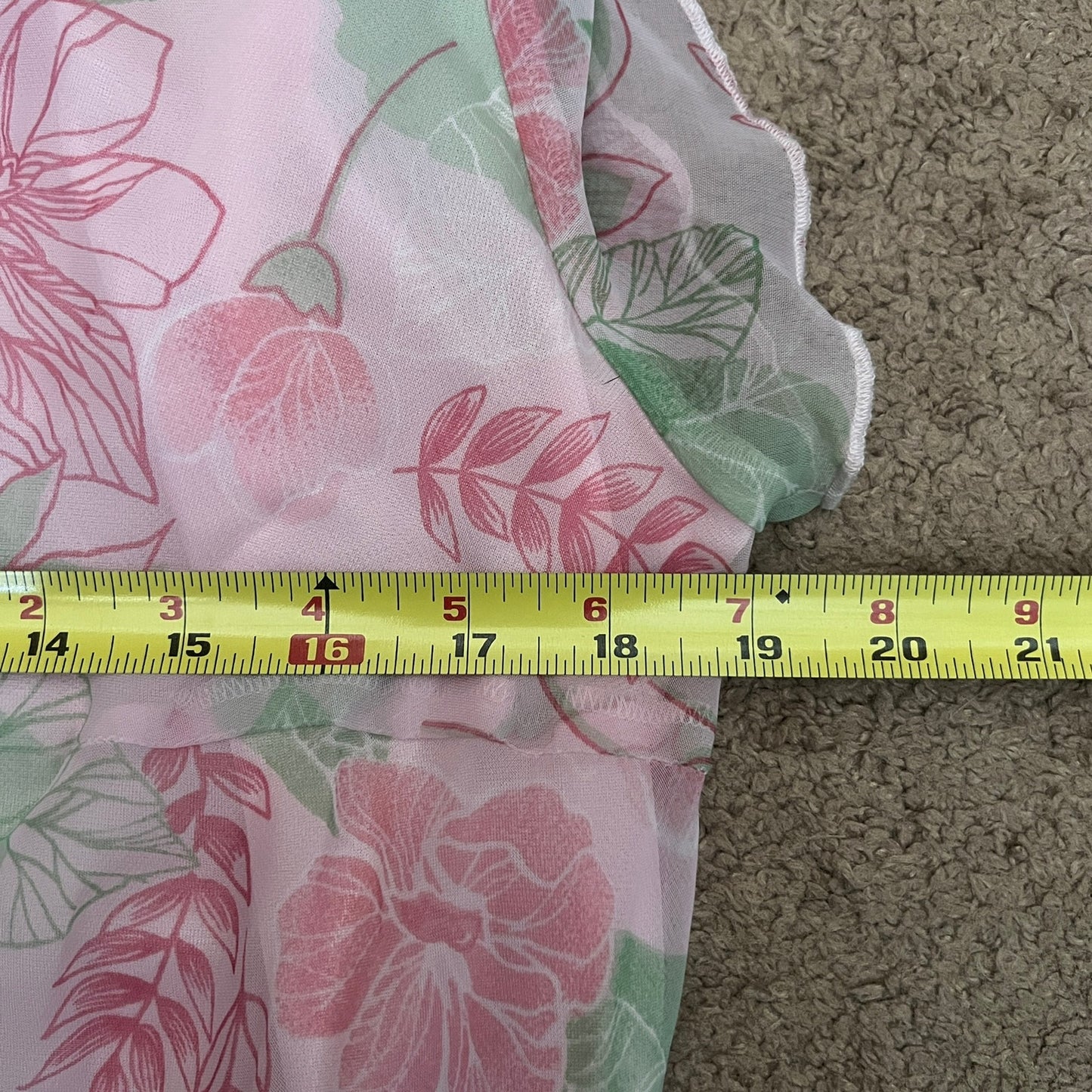 Vtg 90s Fashion Bug Midi Dress 16W Pink Floral Ruffled Feminine Romantic Soft Girl