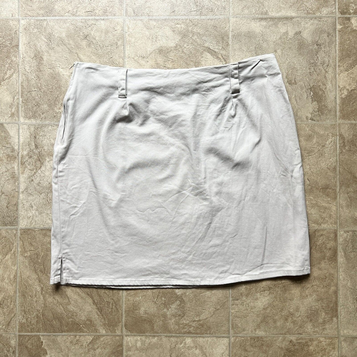 Vtg Y2K Fashion Bug Beige Mini Skirt 20 Outdoor Granola Girl Safari Minimalist