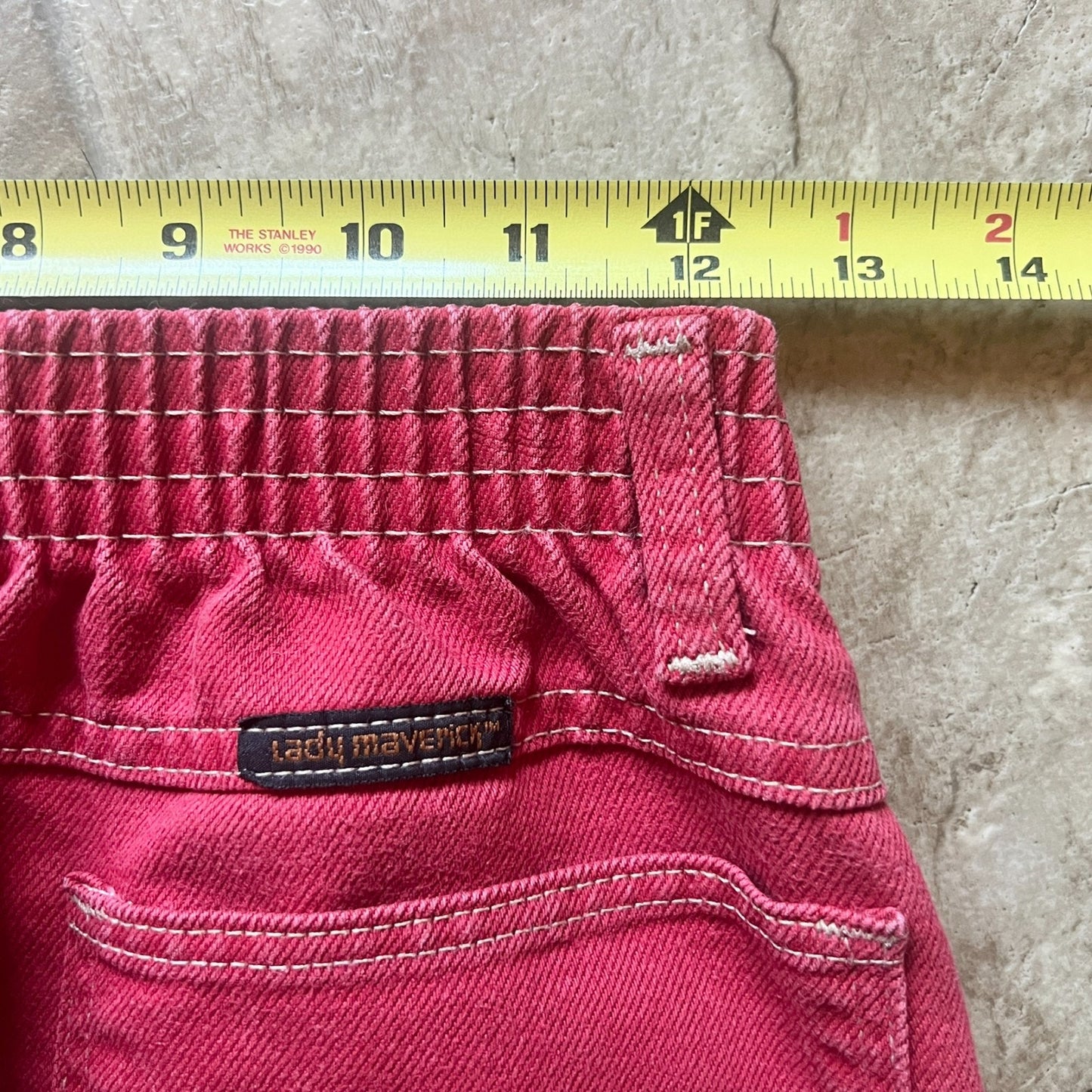 Vtg 70s Maverick High Waisted Jeans 12 Petite Red Stretchy Grunge Punk Alt Rock