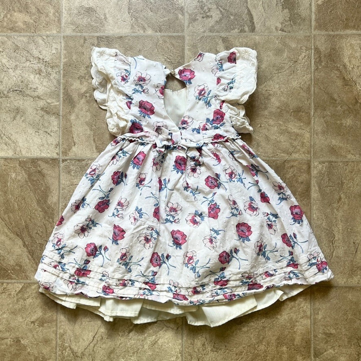 Cupcakes & Cashmere Toddler Dress 3T Floral Swiss Dot