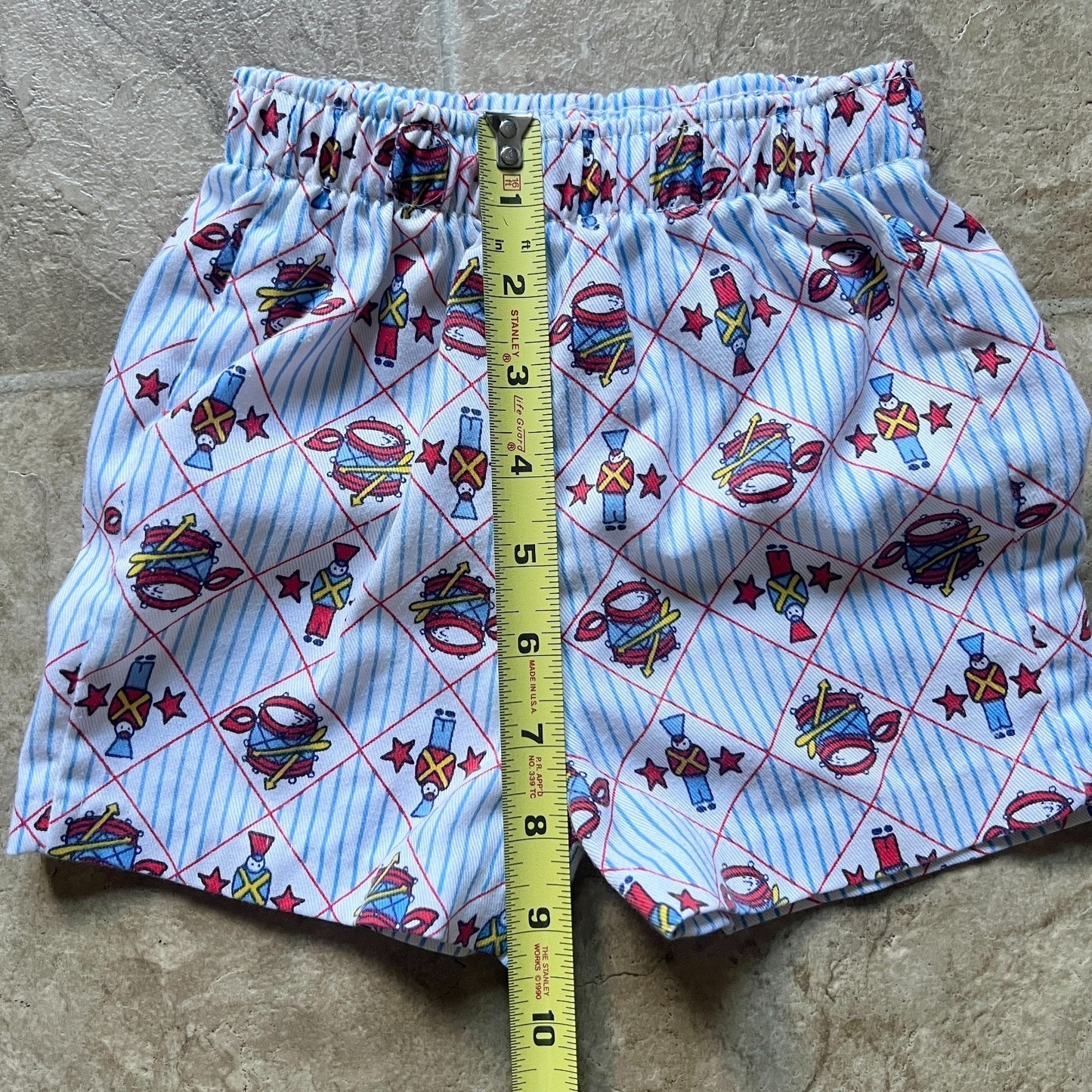 Vintage 80s Buster Brown Shorts 3T Drum Major All Over Print Patriotic Americana