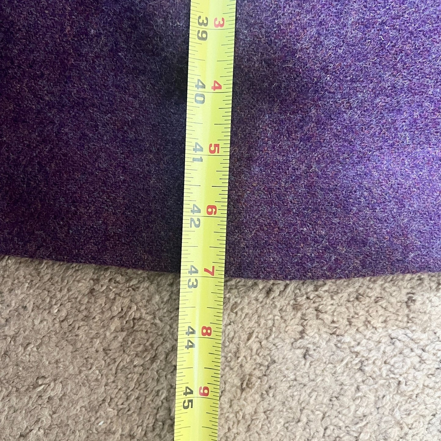 Vintage 1950s Vassar Collection by Modern Deb Womens Long Wool Pea Coat Purple Double Breasted Fur Lining Whimsigoth Twee Old Money Classic