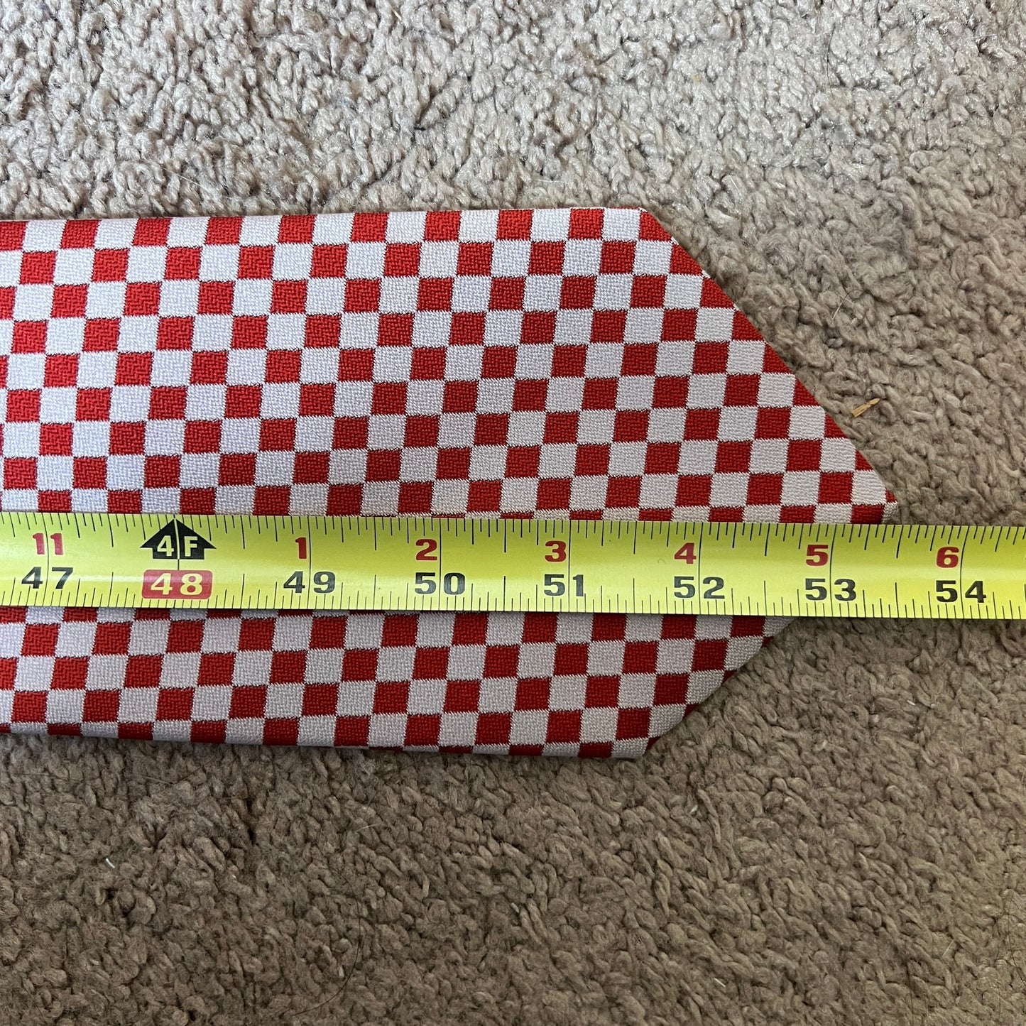 Vtg Bartolini Collection Necktie Red White Checkered Holiday Retro Clowncore Preppy