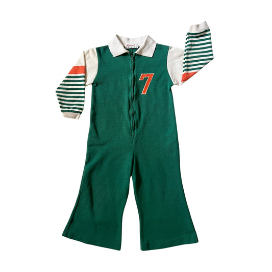 Vtg 70s Health-tex Stantogs Boys Jumpsuit 3T Bell Bottoms Funky Groovy Sporty