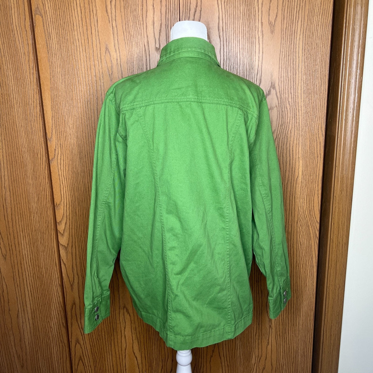 Vtg Womens Jacket XL Avocado Green Whimsical Artsy Funky Vibrant Utility Retro