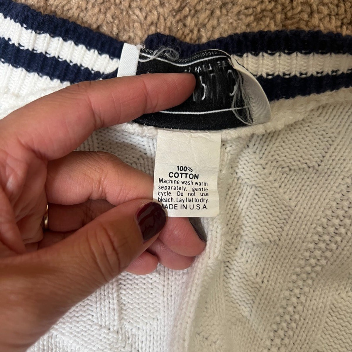 Vtg 90s Wet Seal Varsity Cardigan Sweater Cable Knit Preppy Collegiate Old Money