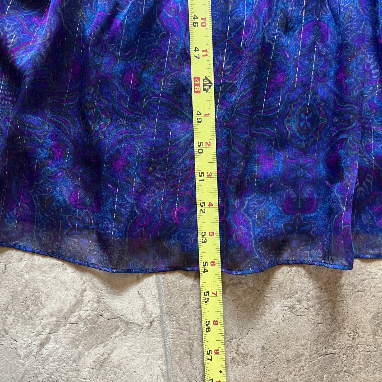 Express Womens Maxi Dress Size XS Blue Purple Paisley Metallic Stripe