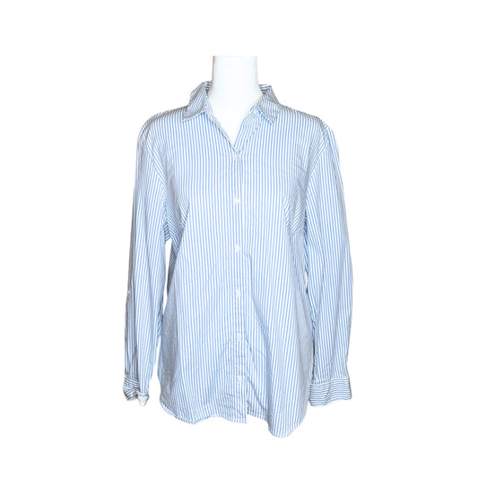 Apt 9 Pinstripe Button-up Shirt L Classic Business Casual Work Formal Preppy
