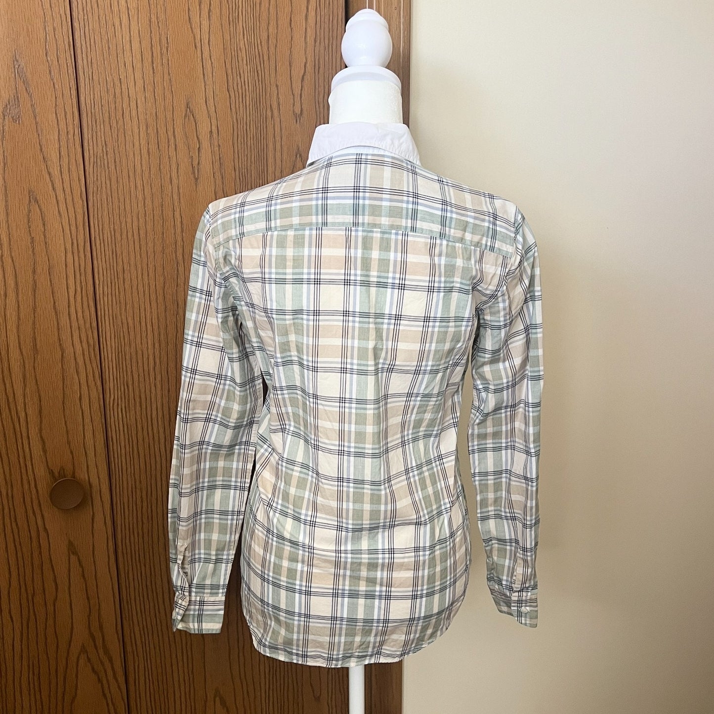 Vtg 90s Plaid Button-down 4 Peter Pan Collar Western Farmhouse Preppy Classic