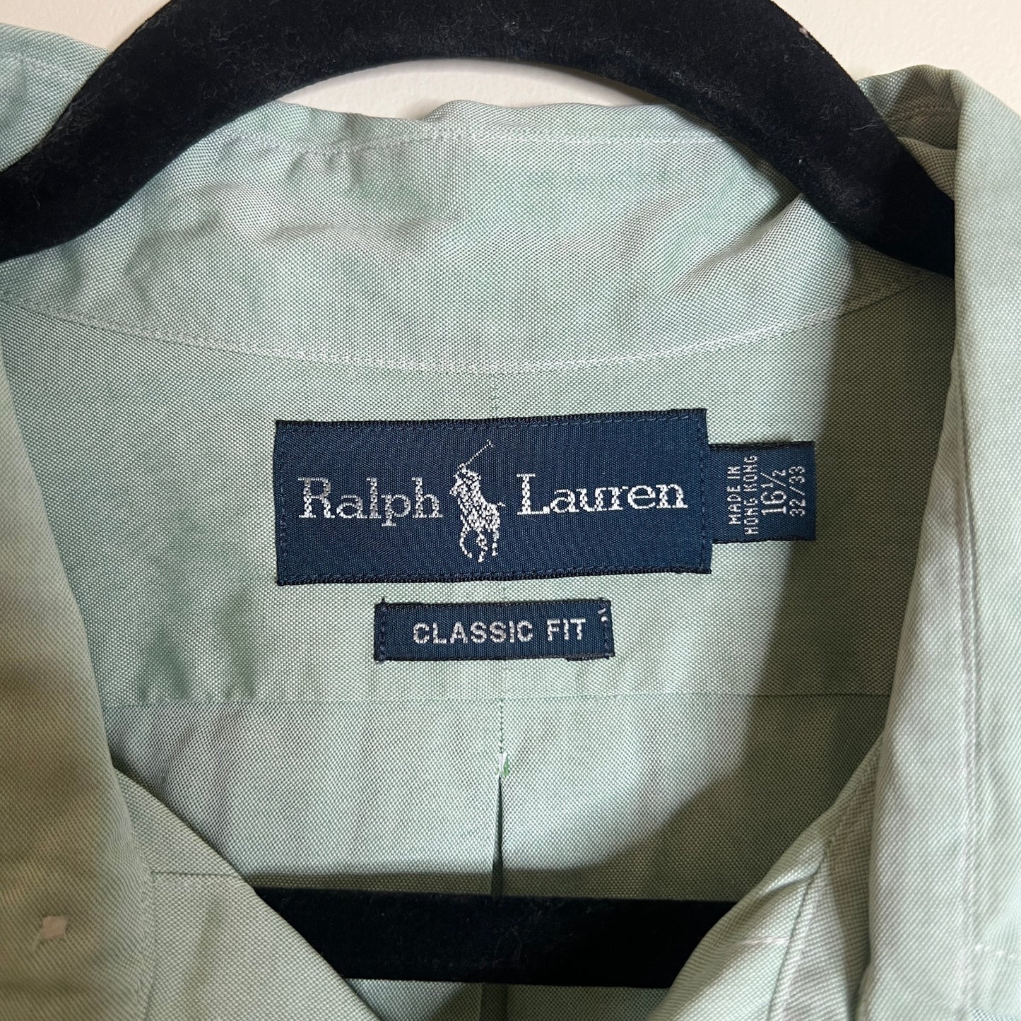 Vtg 90s Ralph Lauren Button-down Shirt 16.5 32/33 Seafoam Classic Coastal Preppy