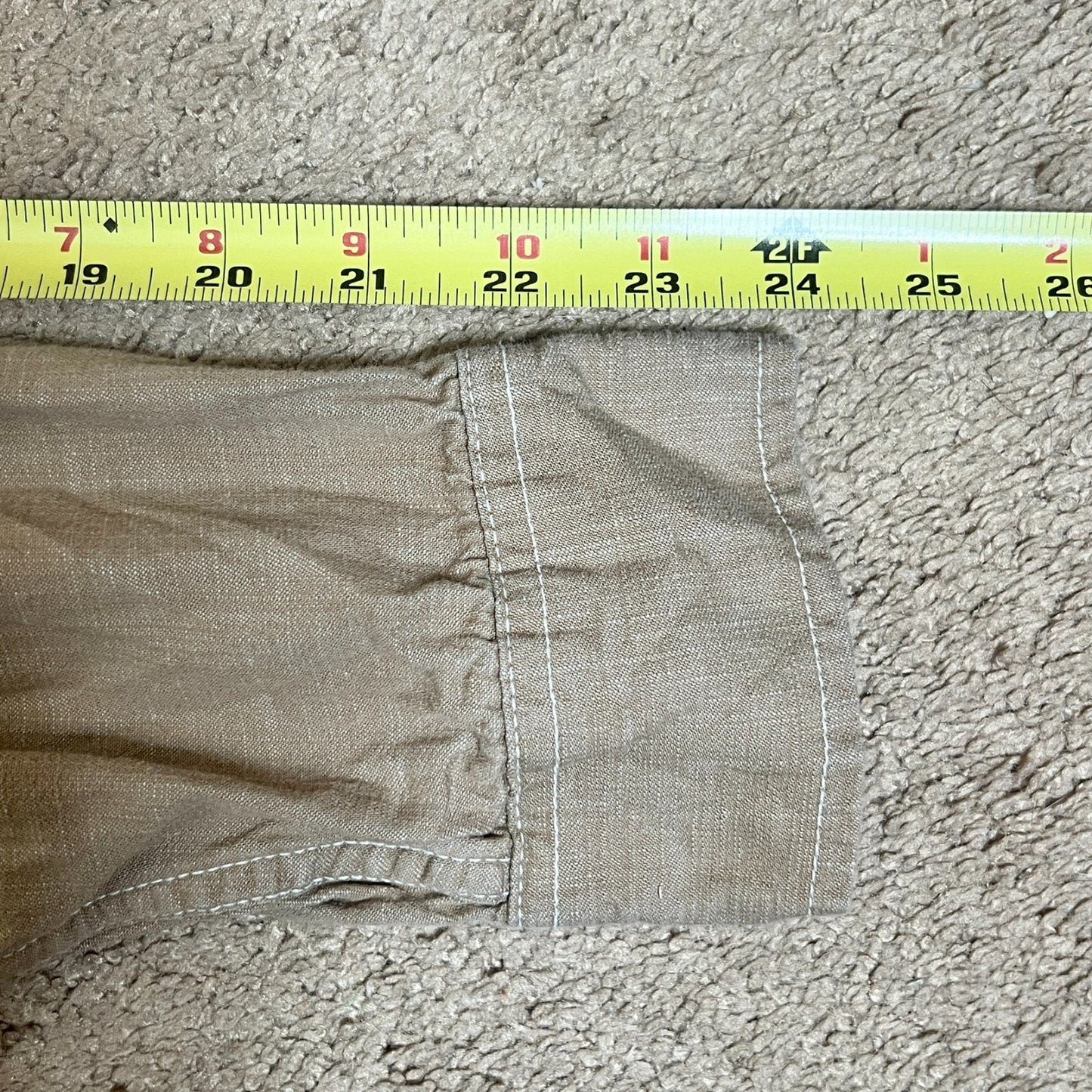 Blue Mountain Mens Button-up Shirt Size L Light Brown Outdoor Utility Workwear Cabincore