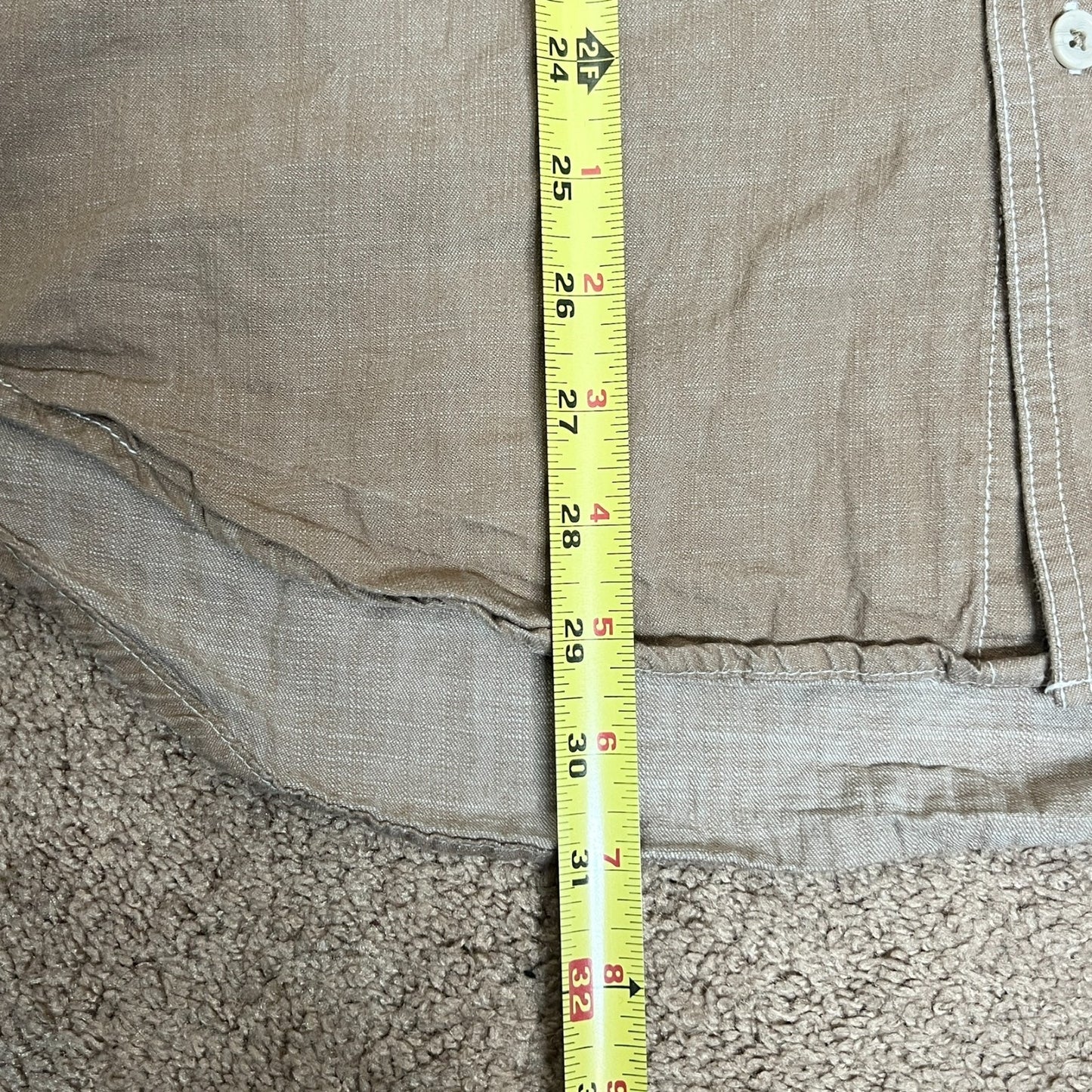 Blue Mountain Mens Button-up Shirt Size L Light Brown Outdoor Utility Workwear Cabincore