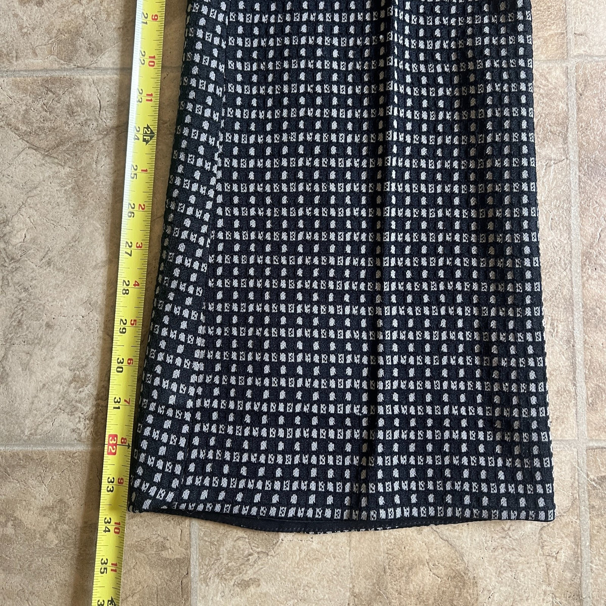 Vtg 70s Mens Double Knit Slacks Pants 38 Geometric Wide Leg Mod Disco Art Preppy
