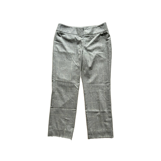 Worth New York Womens Wool Blend Dress Pants Size 4 Plaid Sage Gray Straight Leg Low Rise Formal