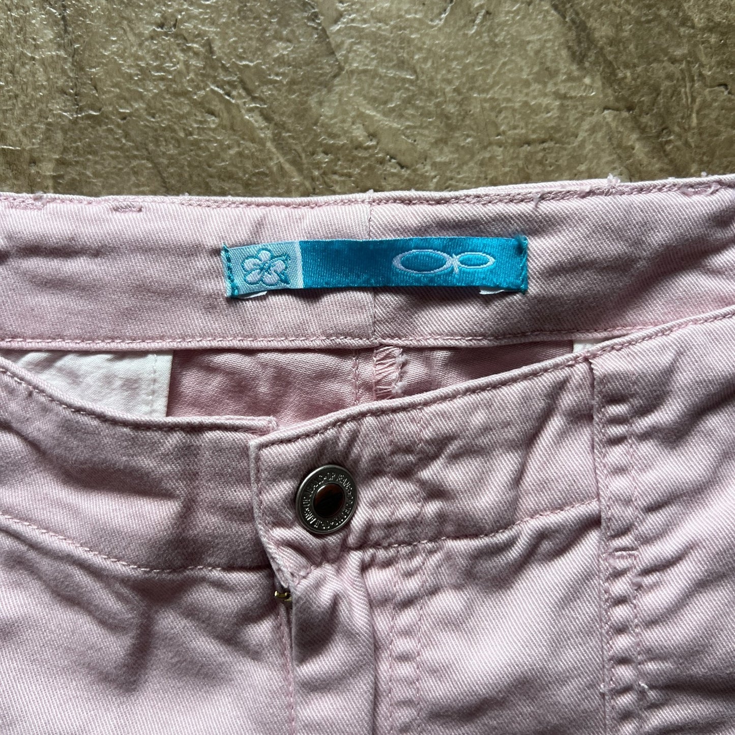 Vtg Y2K Op Pink Denim Shorts 9 Beachy Surf Coconut Girl Summer Festival Classic