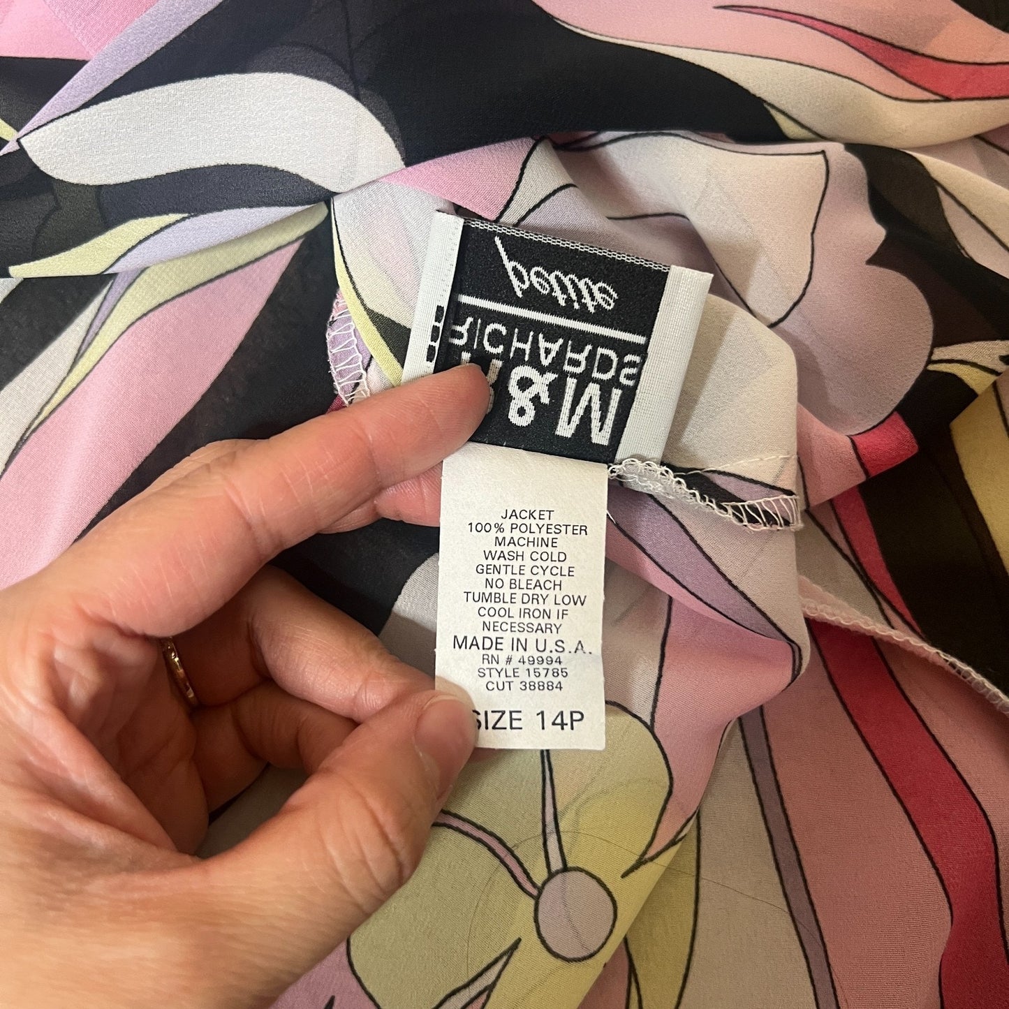 Vtg 80s Womens Cardigan 14P Light-weight Sheer Floral Mod Groovy Hippie Eclectic