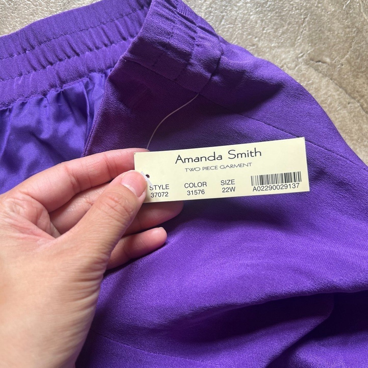 Vtg 90s Amanda Smith 100% Silk Pencil Skirt 22W Purple Formal Elegant Classic