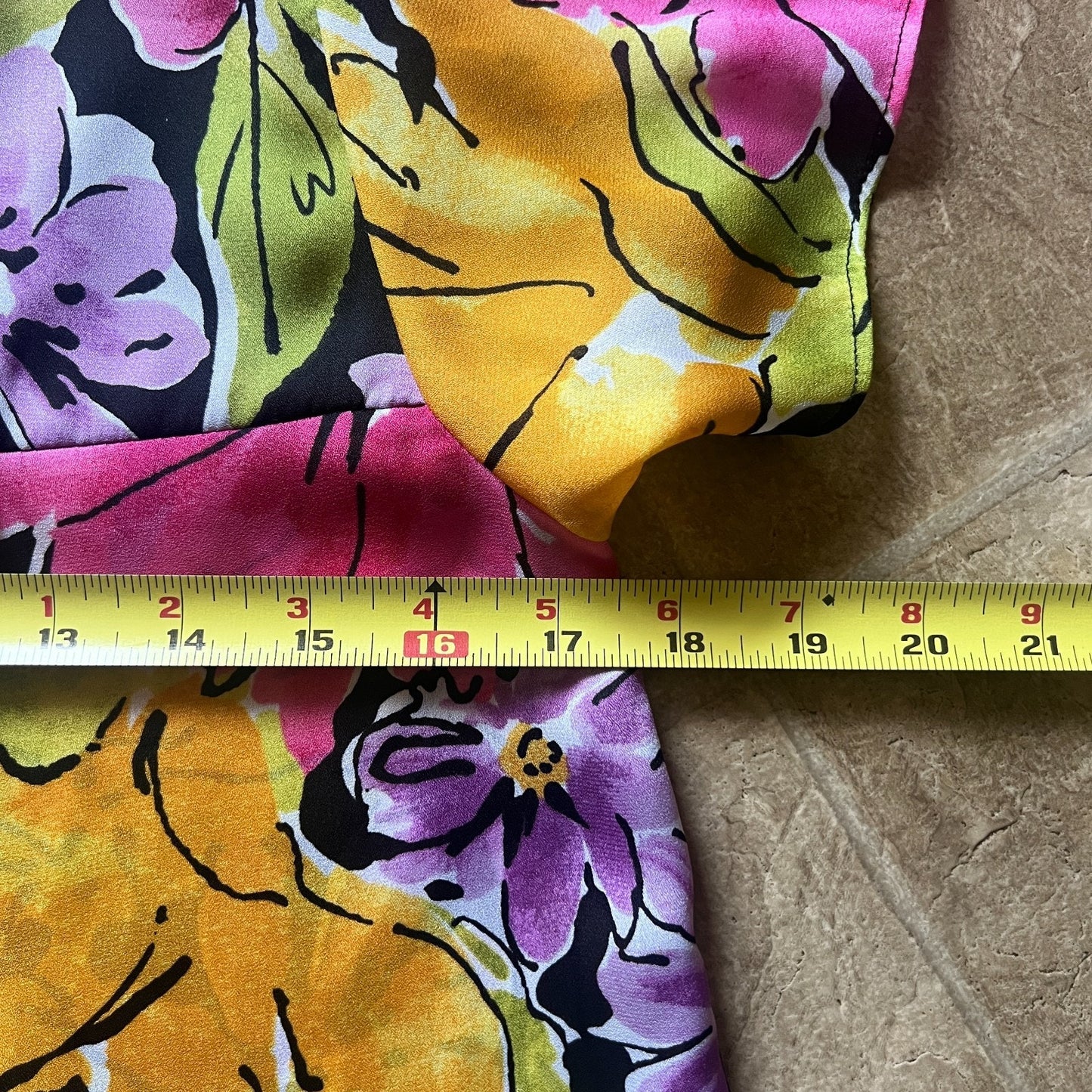 Rafaella Womens Floral Top Multi-color Semi-sheer Flutter Sleeve