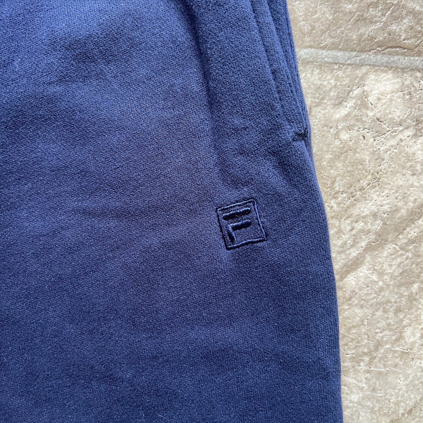 Vintage Y2K FILA Mens Jogger Sweatpants M Navy Logo Athleisure Sporty Loungewear