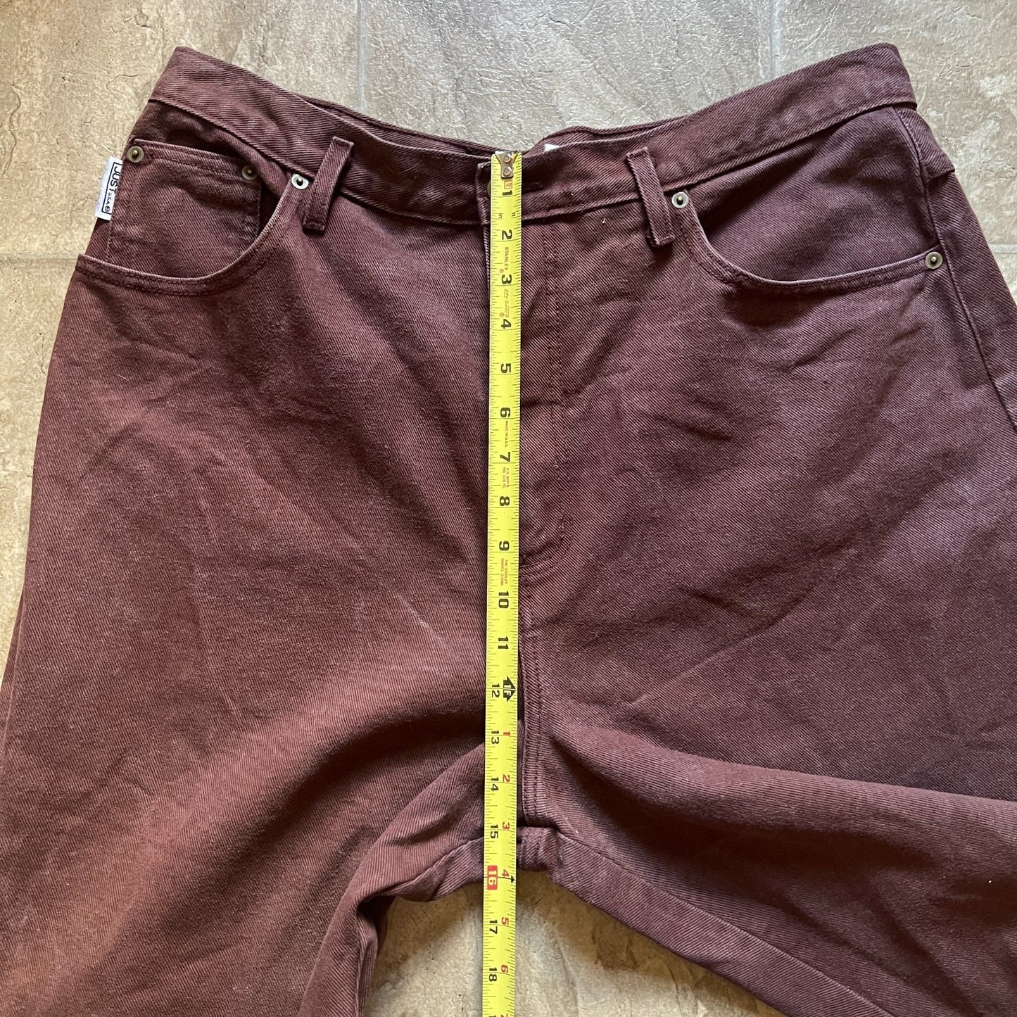 Vintage 90s Just USA Womens Brown Jeans Size 18 Straight Leg Classic