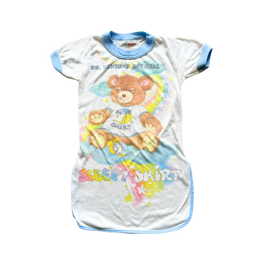 Vtg 80s Dr. Denton's Sleep Shirt 3 Teddy Bear Rainbow Dreamy Kidcore Nostalgic