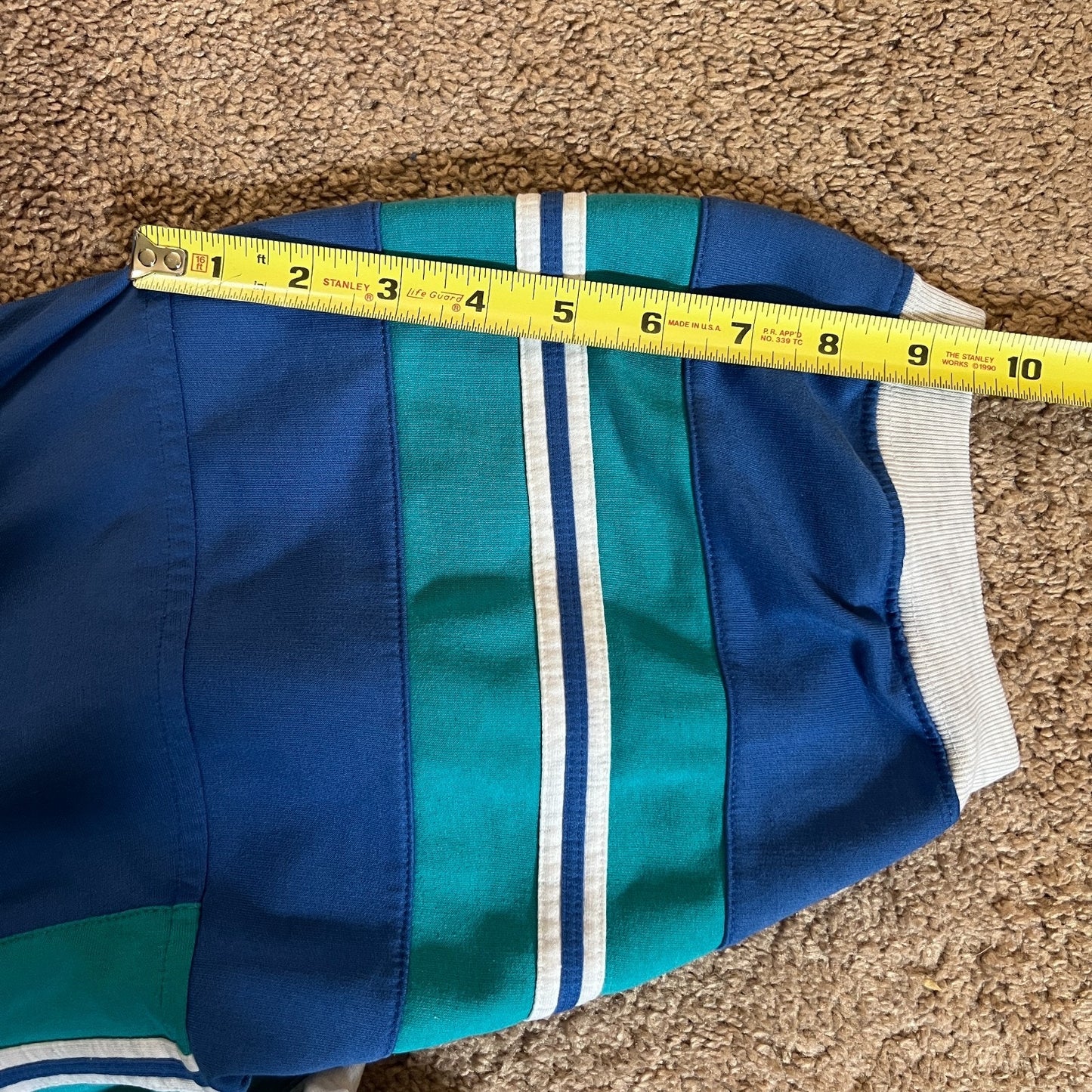 Vtg 80s Mens Polo Shirt XL Colorblock Striped Sporty Beachy Coastal Retro Pop