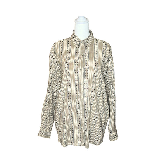 Vtg 90s Dress Barn Shirt M Floral Wallpaper Print Western Cottagecore Farmhouse