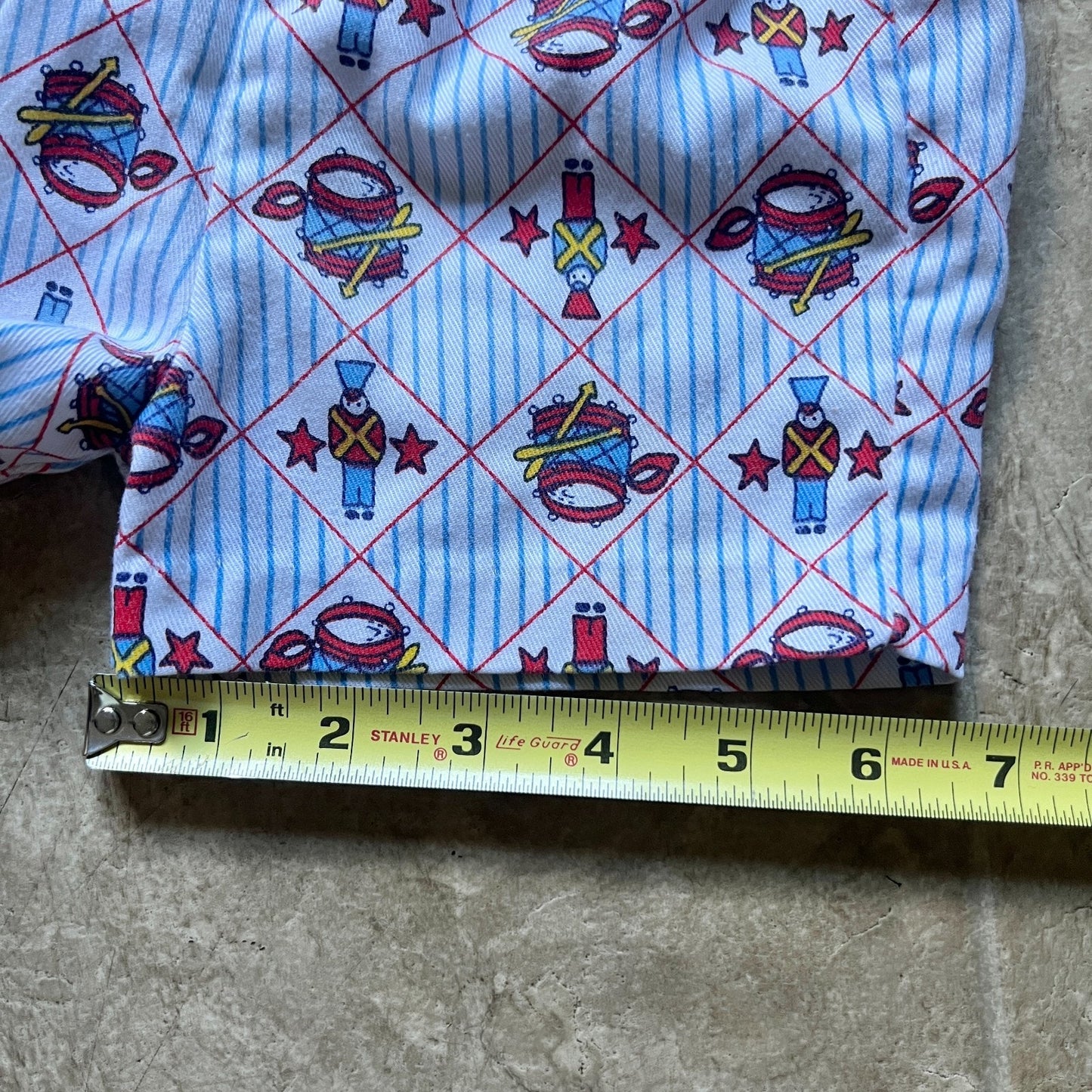 Vintage 80s Buster Brown Shorts 3T Drum Major All Over Print Patriotic Americana