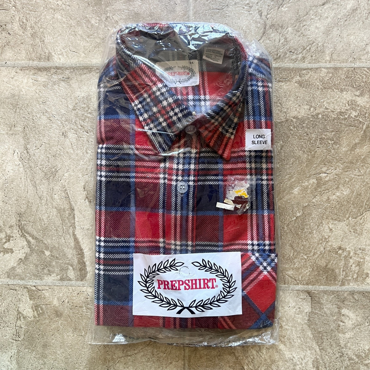 Vintage 70s Towncraft Prep Shirt Boys 14 Plaid Flannel Deadstock Autumn Classic