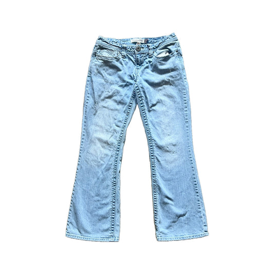 Vintage Y2K Aeropostale Womens Hailey Skinny Flare Size 5/6 Low Rise Light Wash Distressed