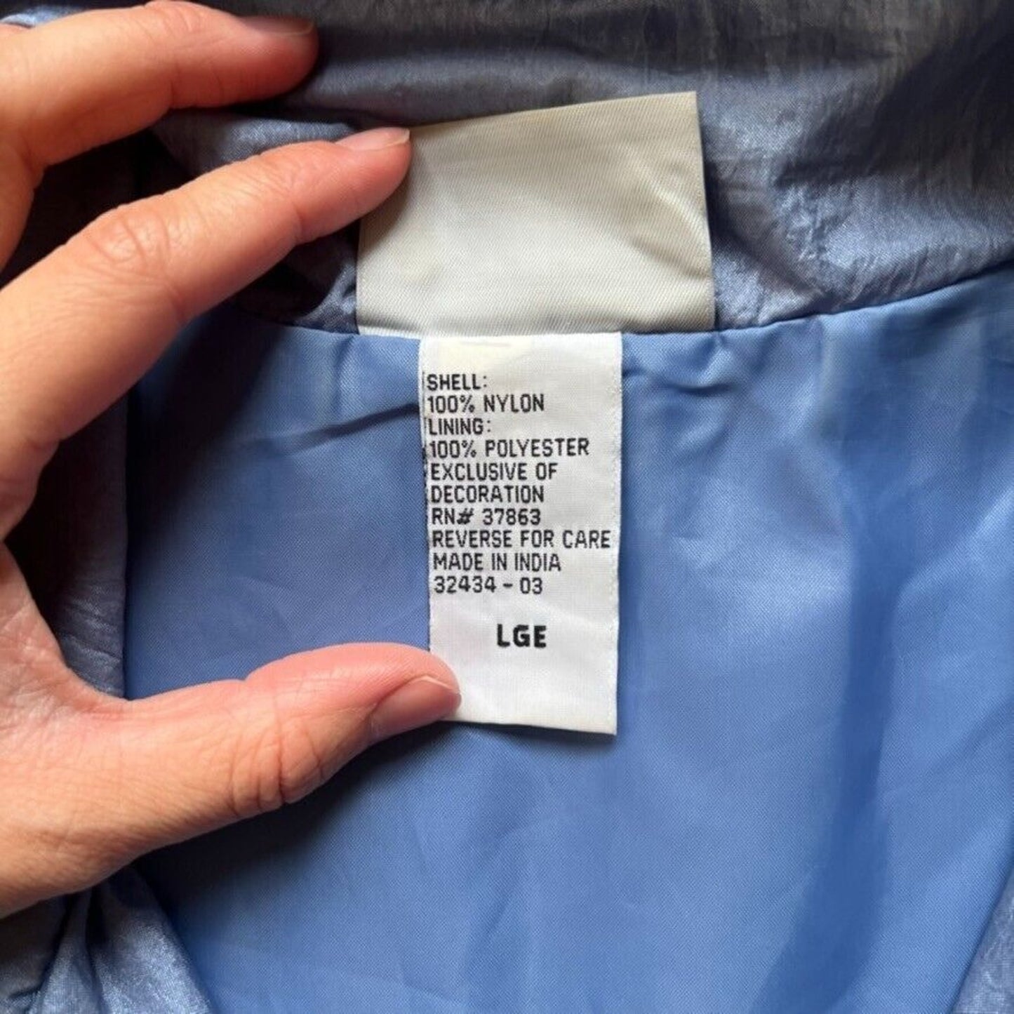 Vintage 80s Blair Womens Windbreaker L Blue Embroidered Flowers Cottage Retro