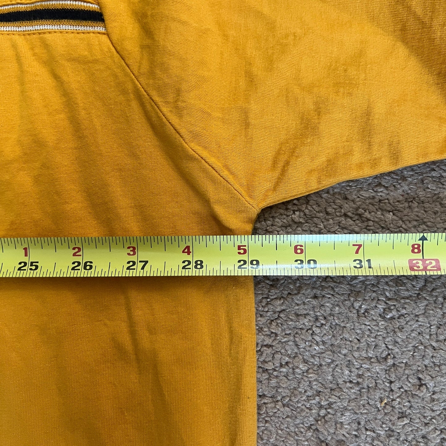 Vtg Y2K Faded Glory Mens Ringer T-Shirt 3XL Yellow Baggy Skater Sporty Grunge