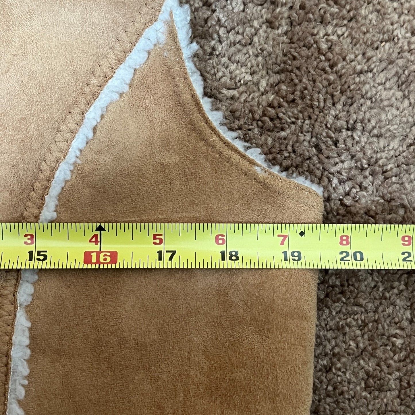 Vintage Y2K Denim & Co Womens Faux Suede Sherpa Vest Size S Camel Brown Hooded Boho Western