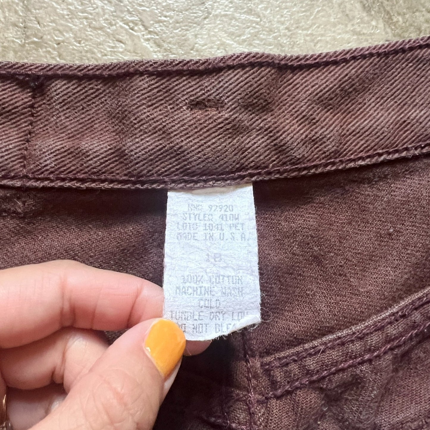 Vintage 90s Just USA Womens Brown Jeans Size 18 Straight Leg Classic