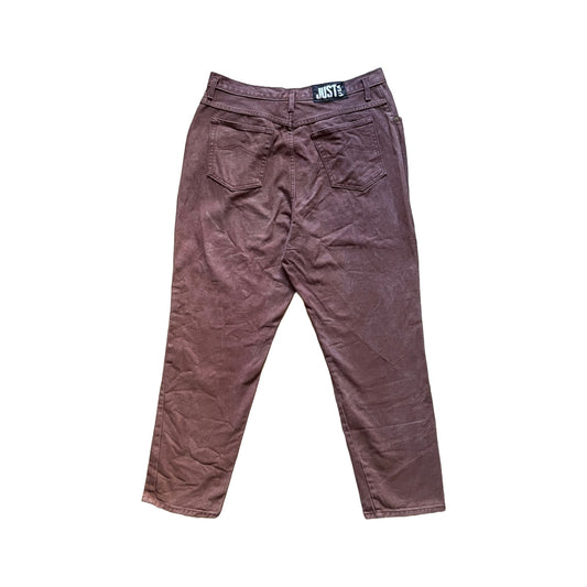 Vintage 90s Just USA Womens Brown Jeans Size 18 Straight Leg Classic