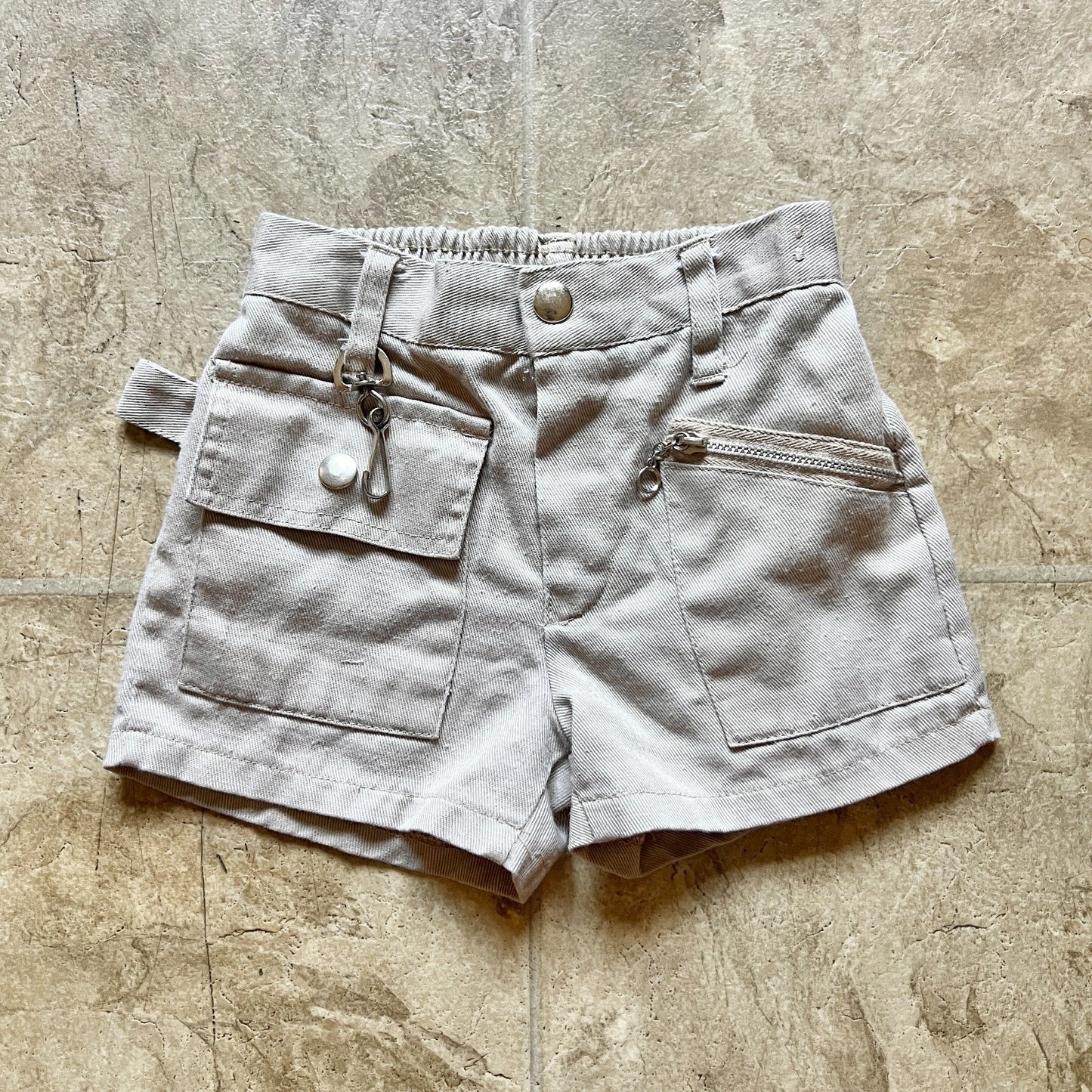 Vtg 70s Sears Toddler Shorts Set of 2 3T Key Chain Holder Preppy Utility Outdoor