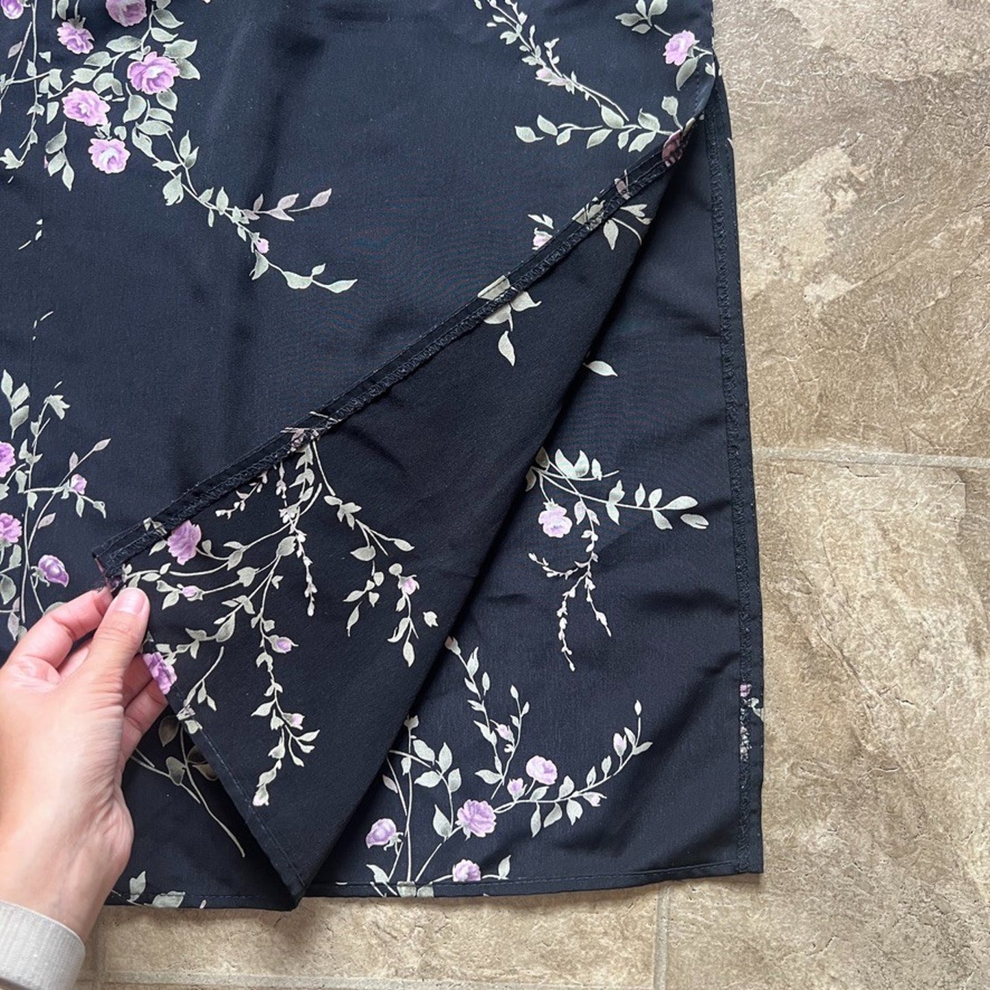 Vtg Y2K Fashion Bug Maxi Skirt 18/20 Floral Whimsigoth Dark Romantic Feminine