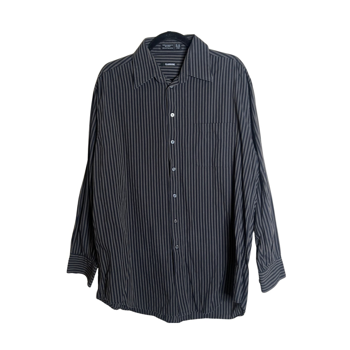 Vintage Y2K Claiborne Mens Striped Button-down L Goth Punk Steampunk Alternative