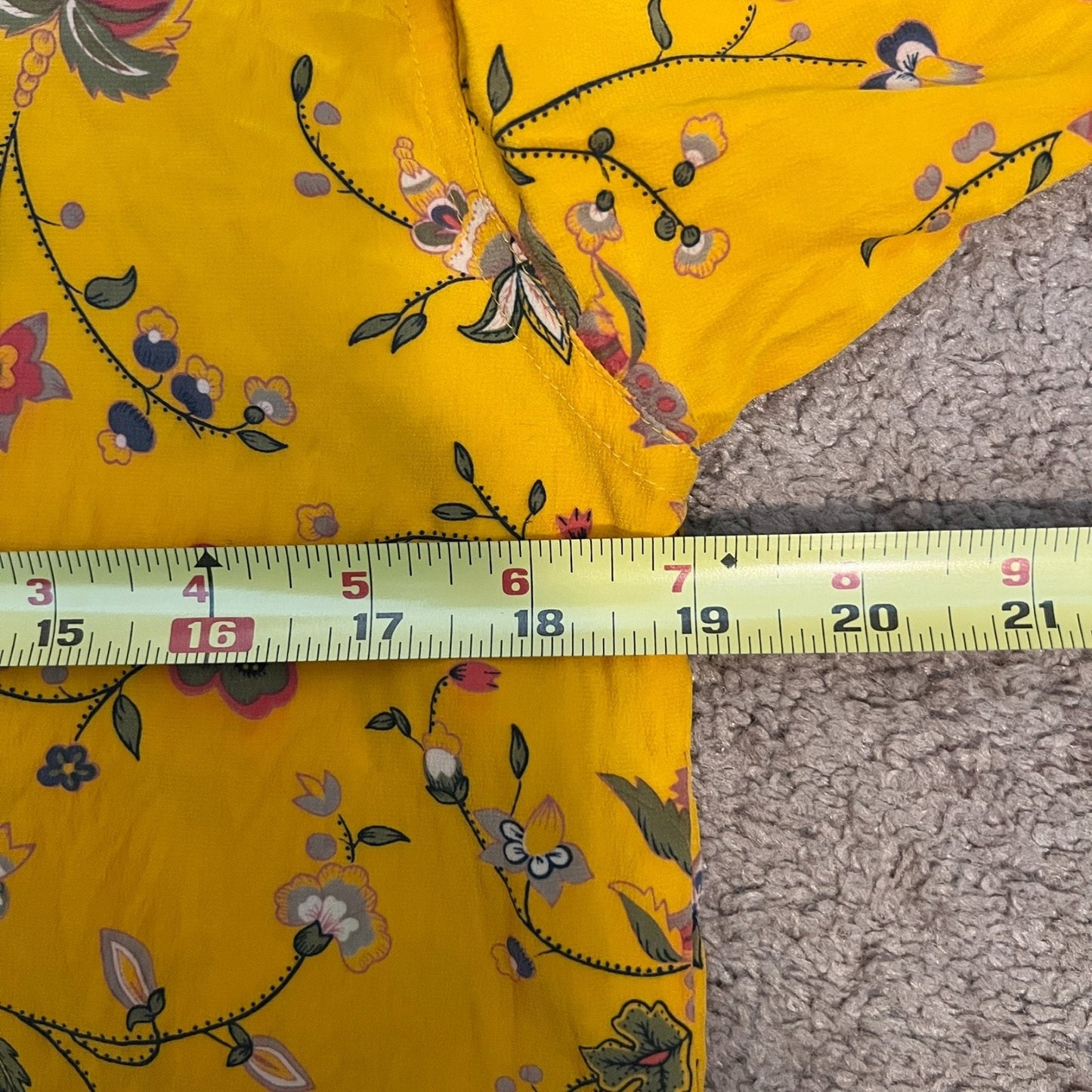 Vtg Liz Claiborne 100% Silk Blouse Mustard Yellow Paisley Floral Boho Maximalist